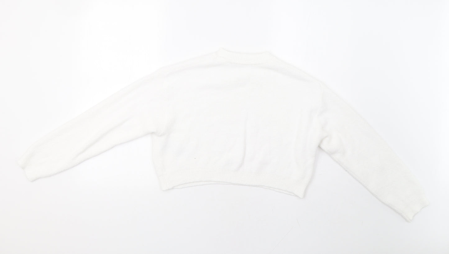 Zara Womens White   Pullover Jumper Size S  - Cropped