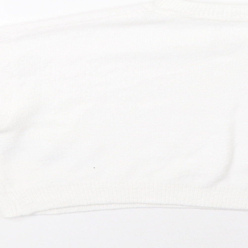Zara Womens White   Pullover Jumper Size S  - Cropped