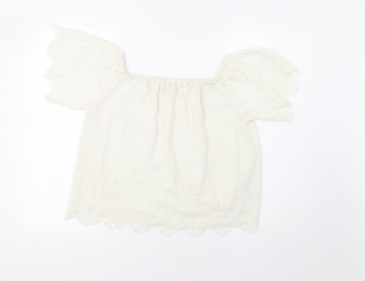 Miss Selfridge Womens White Basic Blouse Size 10