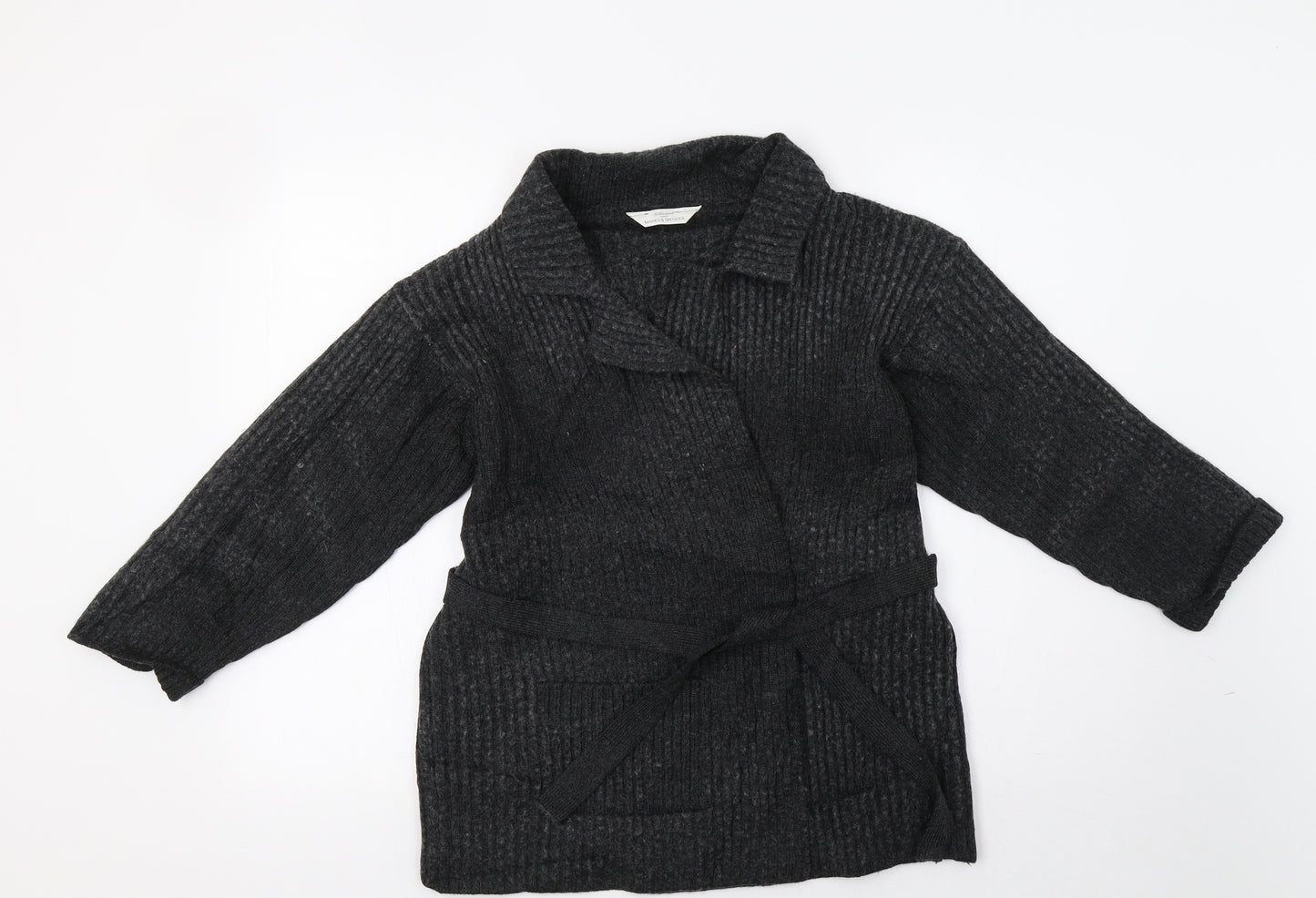 M&S Womens Grey   Cardigan Jumper Size 8