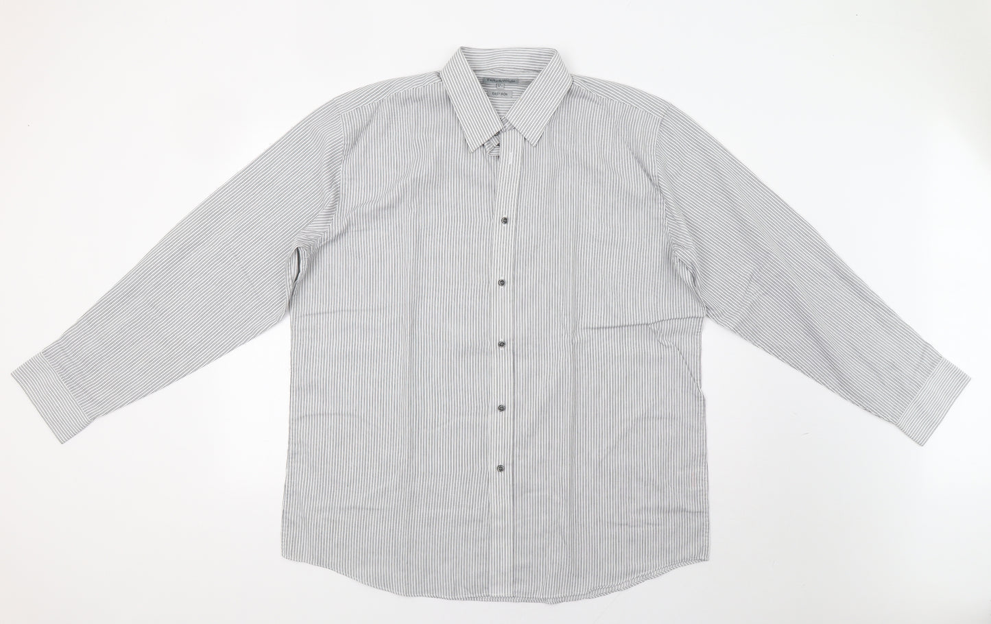 Taylor & Wright Mens Grey Striped   Dress Shirt Size 17.5