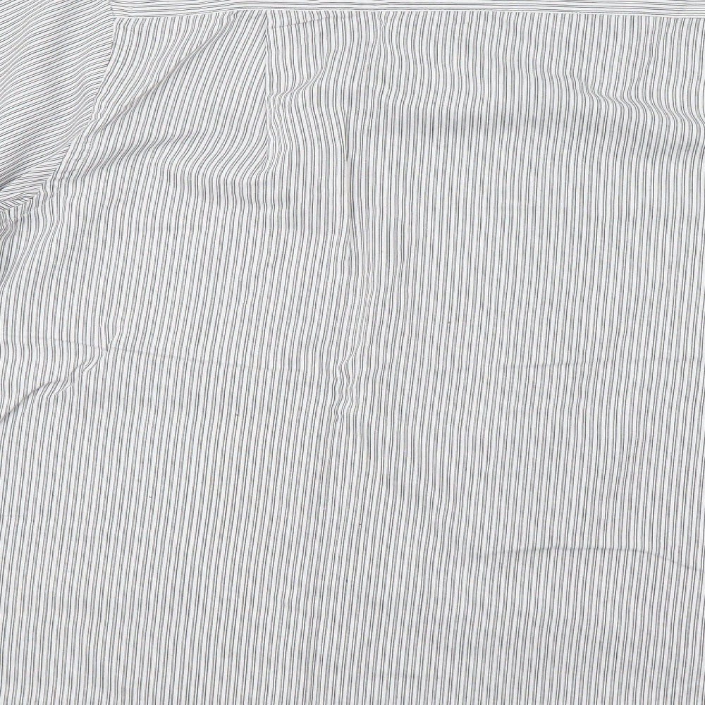 Taylor & Wright Mens Grey Striped   Dress Shirt Size 17.5