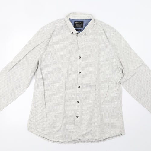 Burton Mens Grey Polka Dot   Button-Up Size XL