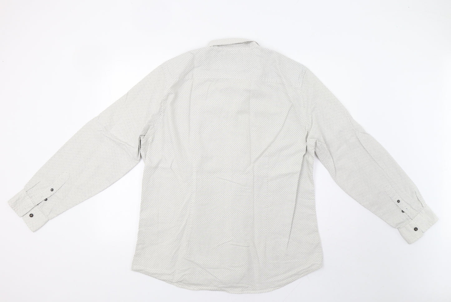 Burton Mens Grey Polka Dot   Button-Up Size XL