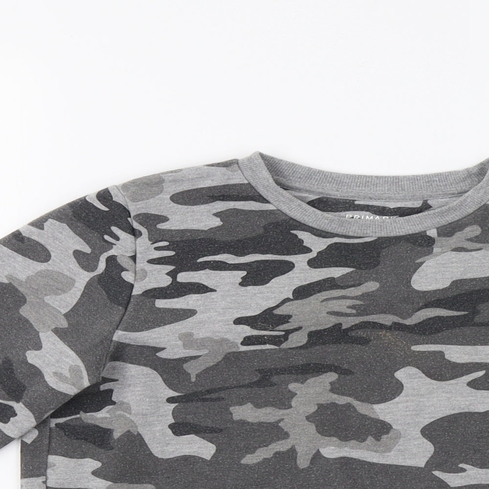 Primark Boys Grey Camouflage  Pullover Sweatshirt Size 9-10 Years