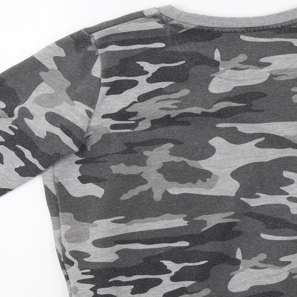 Primark Boys Grey Camouflage  Pullover Sweatshirt Size 9-10 Years