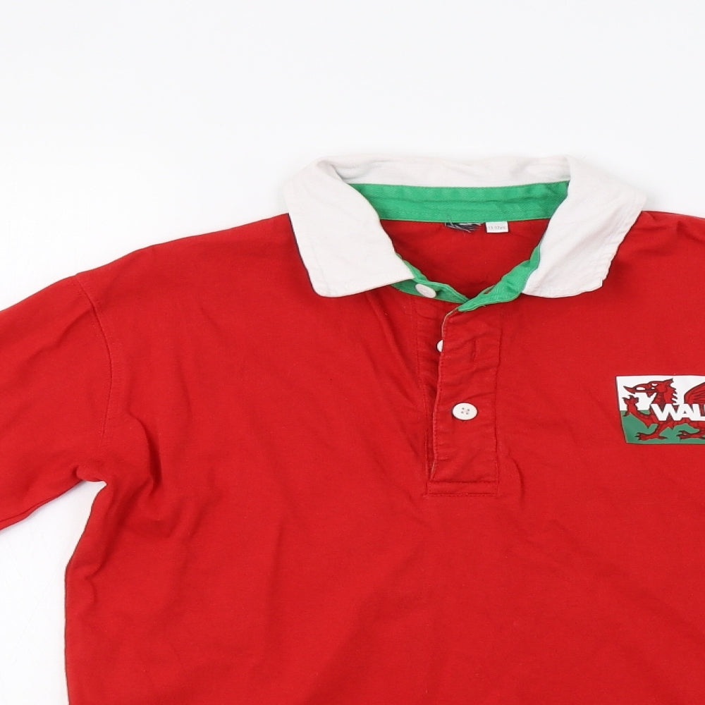 Urban Outlaws Boys Red   Basic Polo Size 11-12 Years  - Wales
