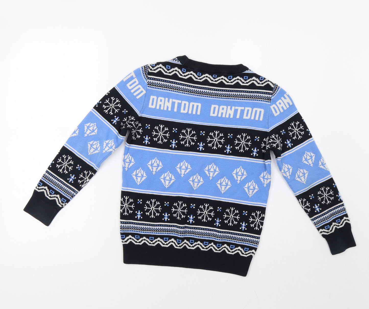 George Boys Blue Fair Isle  Pullover Jumper Size 9-10 Years  - Dan Tom