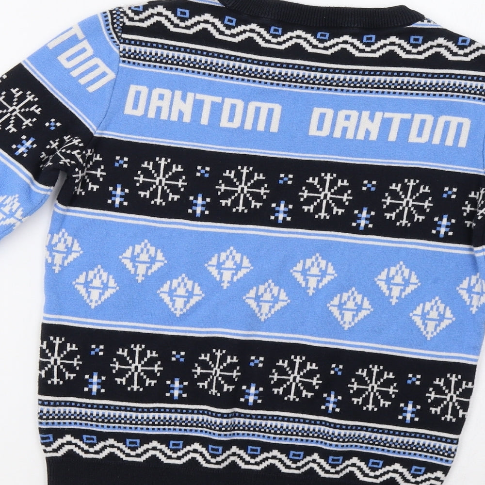 George Boys Blue Fair Isle  Pullover Jumper Size 9-10 Years  - Dan Tom