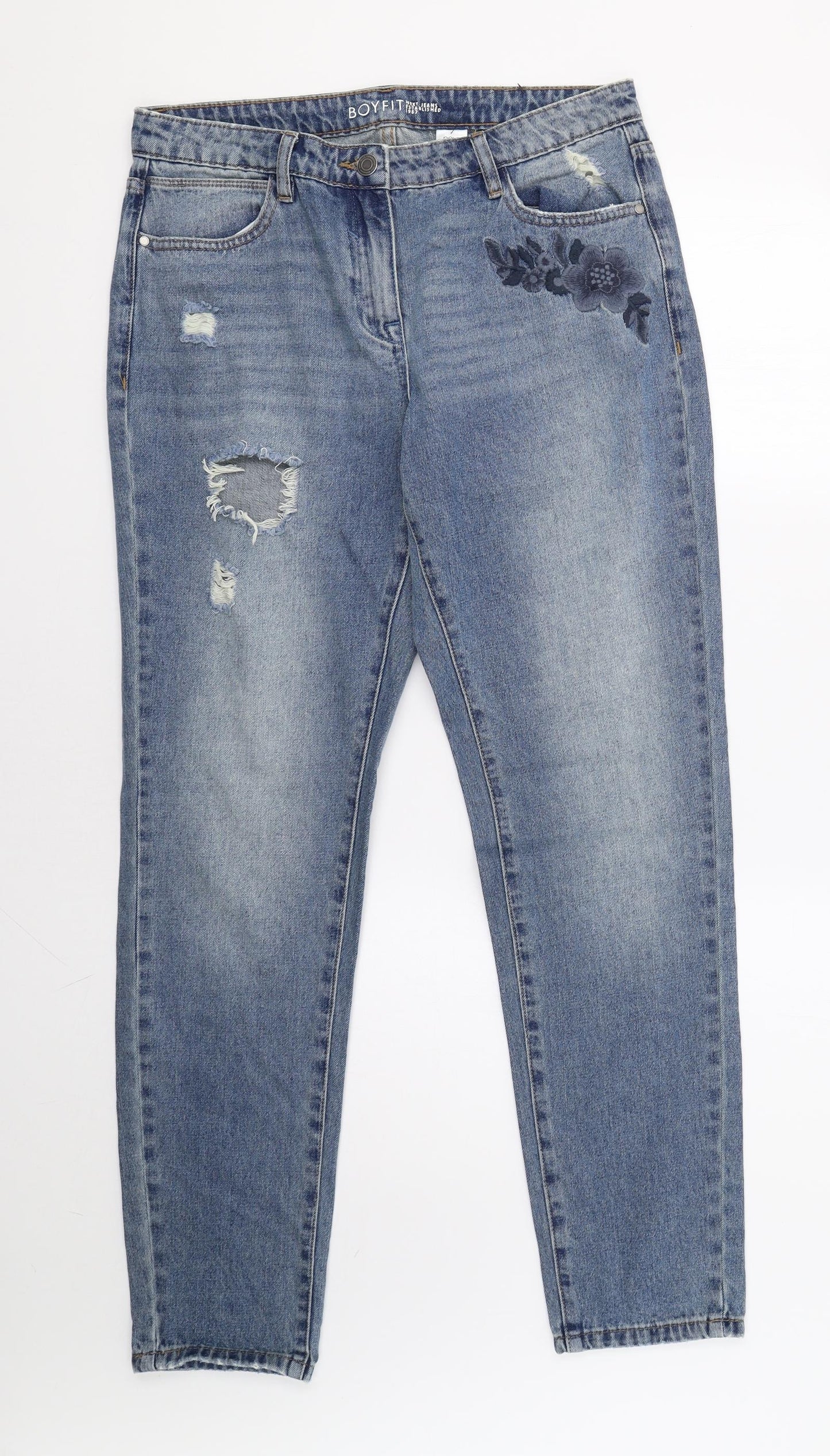 NEXT Womens Blue   Boyfriend Jeans Size 12 L31 in
