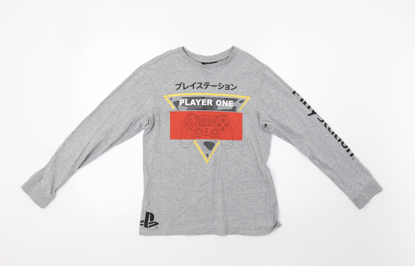 George Boys Grey   Basic T-Shirt Size 12 Years  - PlayStation