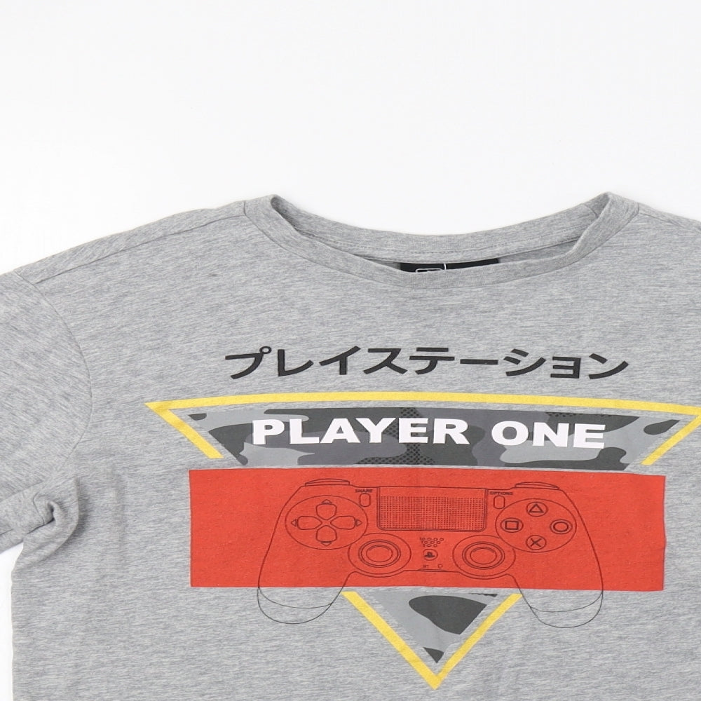 George Boys Grey   Basic T-Shirt Size 12 Years  - PlayStation
