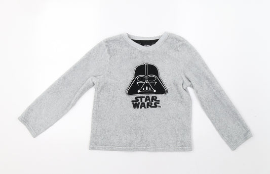 Front view of Primark boys’ grey pullover sweatshirt, size 9-10, years - star wars