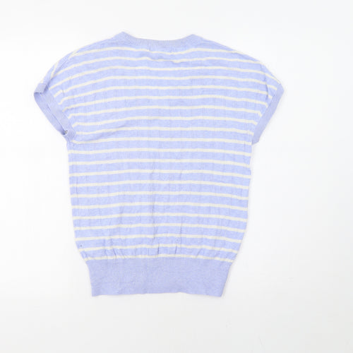 M&&S Womens Blue Striped  Pullover Jumper Size M