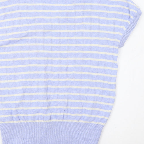 M&&S Womens Blue Striped  Pullover Jumper Size M