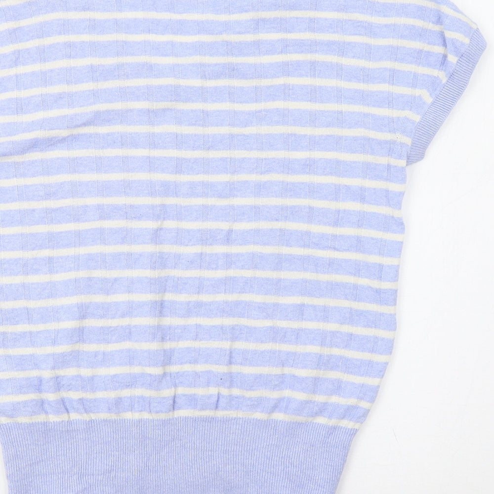 M&&S Womens Blue Striped  Pullover Jumper Size M
