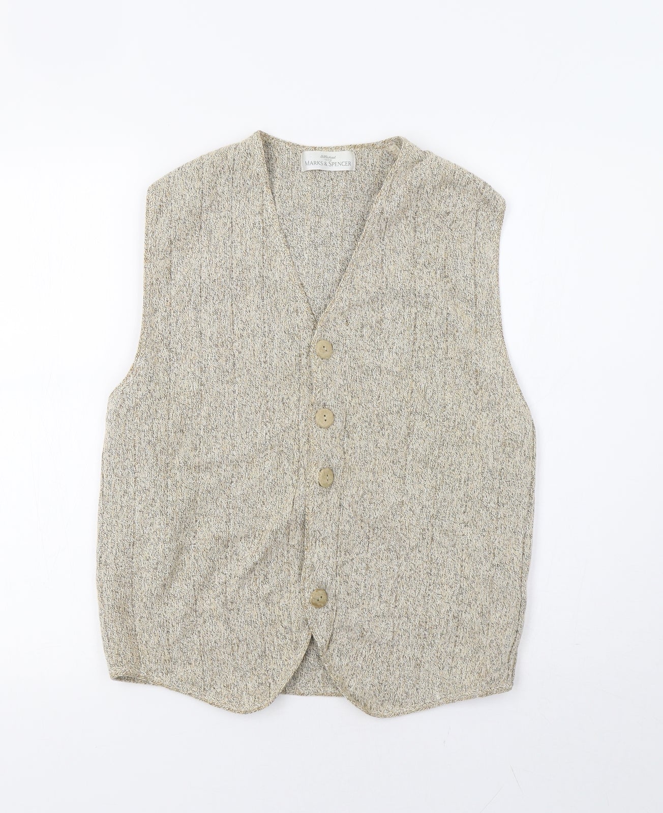M&S Mens Beige   Vest Jumper Size S