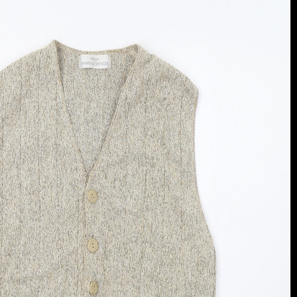 M&S Mens Beige   Vest Jumper Size S