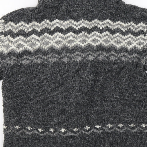Primark Womens Grey Fair Isle  Cardigan Jumper Size M