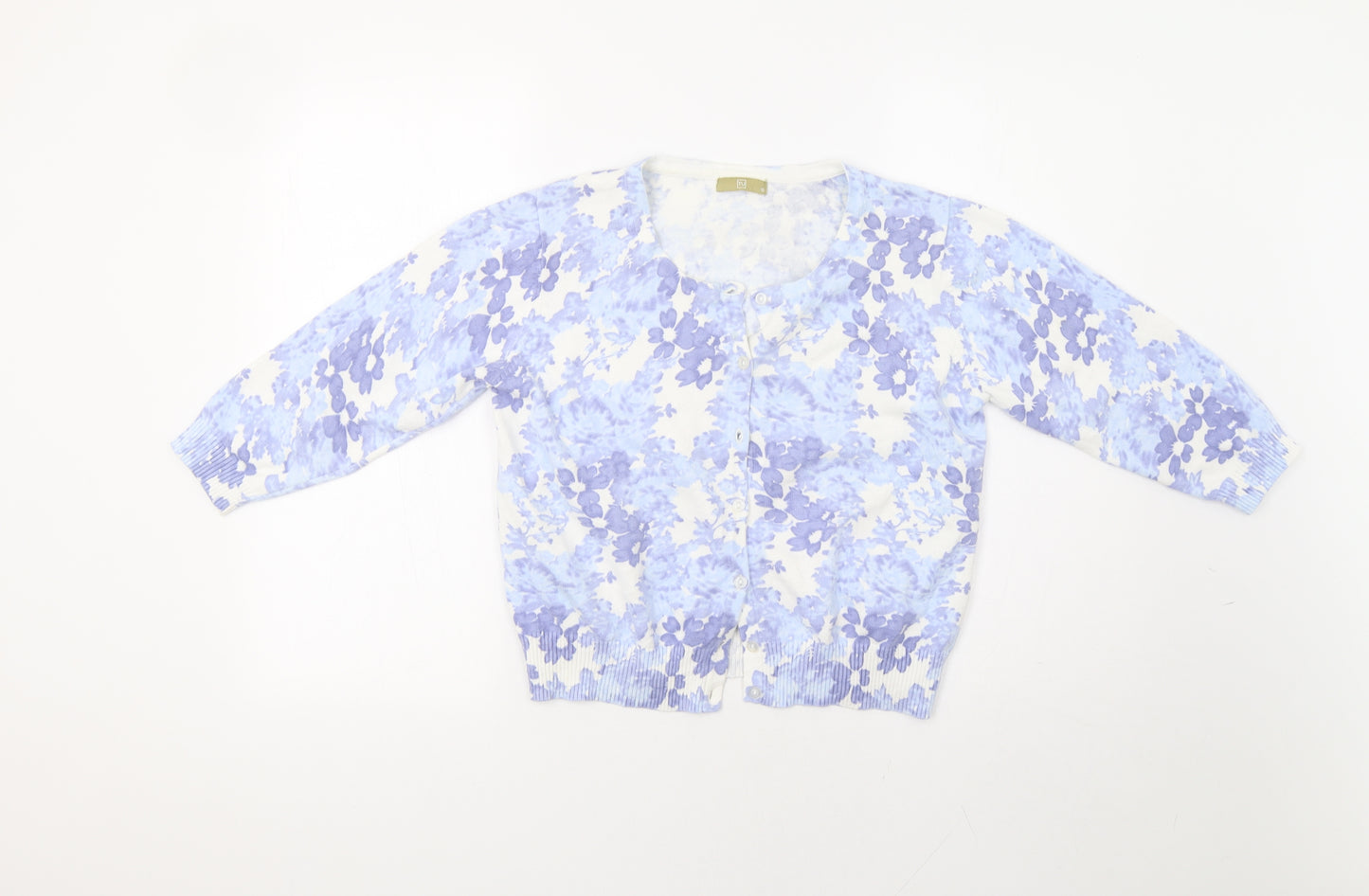 TU Womens Blue Floral  Cardigan Jumper Size 16