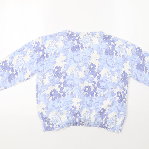 TU Womens Blue Floral  Cardigan Jumper Size 16