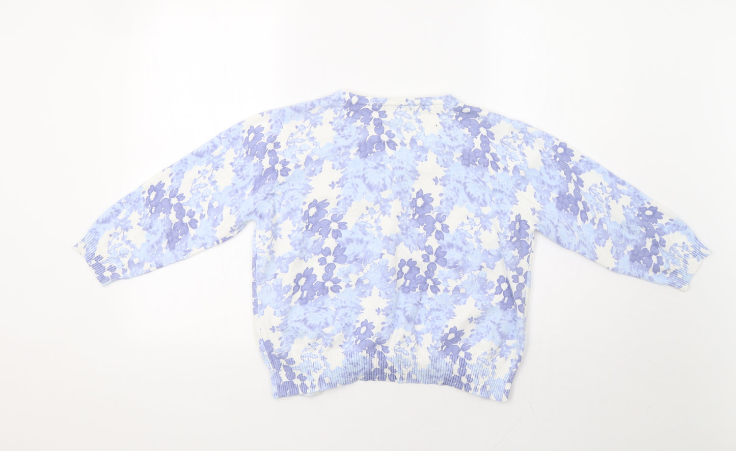 TU Womens Blue Floral  Cardigan Jumper Size 16
