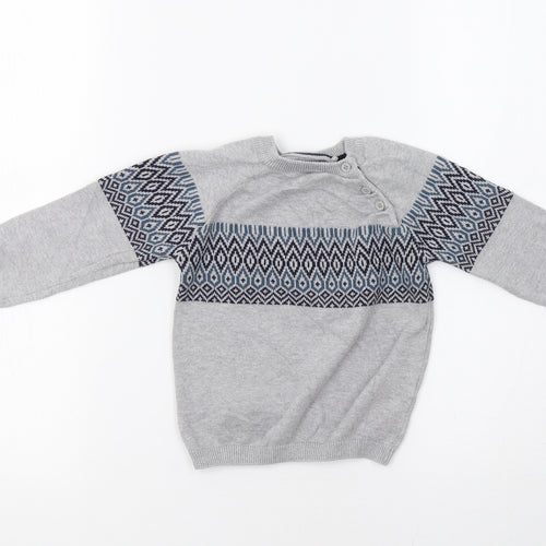 TU Baby Grey Geometric  Pullover Jumper Size 18-24 Months