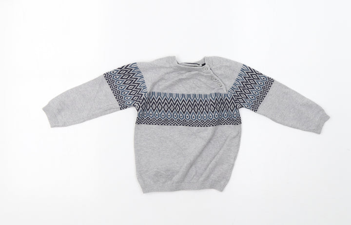 TU Baby Grey Geometric  Pullover Jumper Size 18-24 Months