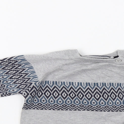 TU Baby Grey Geometric  Pullover Jumper Size 18-24 Months