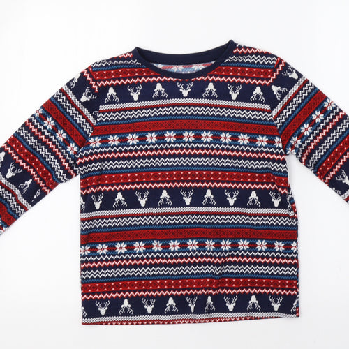 F&F Girls Red Fair Isle  Top Pyjama Top Size 9-10 Years