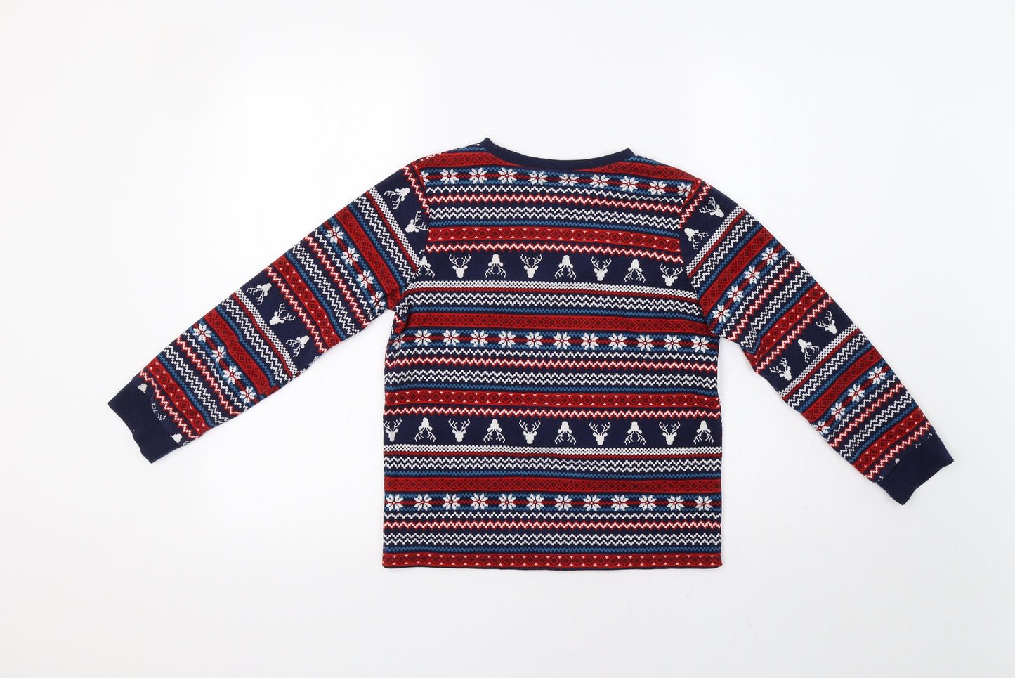 F&F Girls Red Fair Isle  Top Pyjama Top Size 9-10 Years