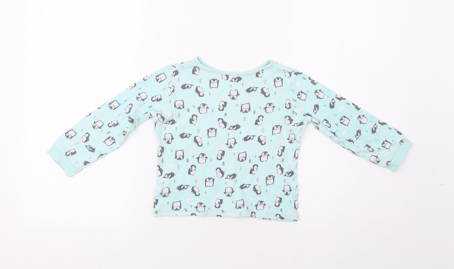 George Girls Blue   Top Pyjama Top Size 3-4 Years  - Penguin Print
