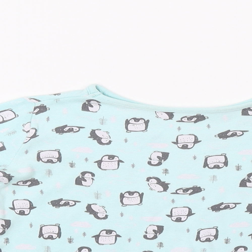 George Girls Blue   Top Pyjama Top Size 3-4 Years  - Penguin Print