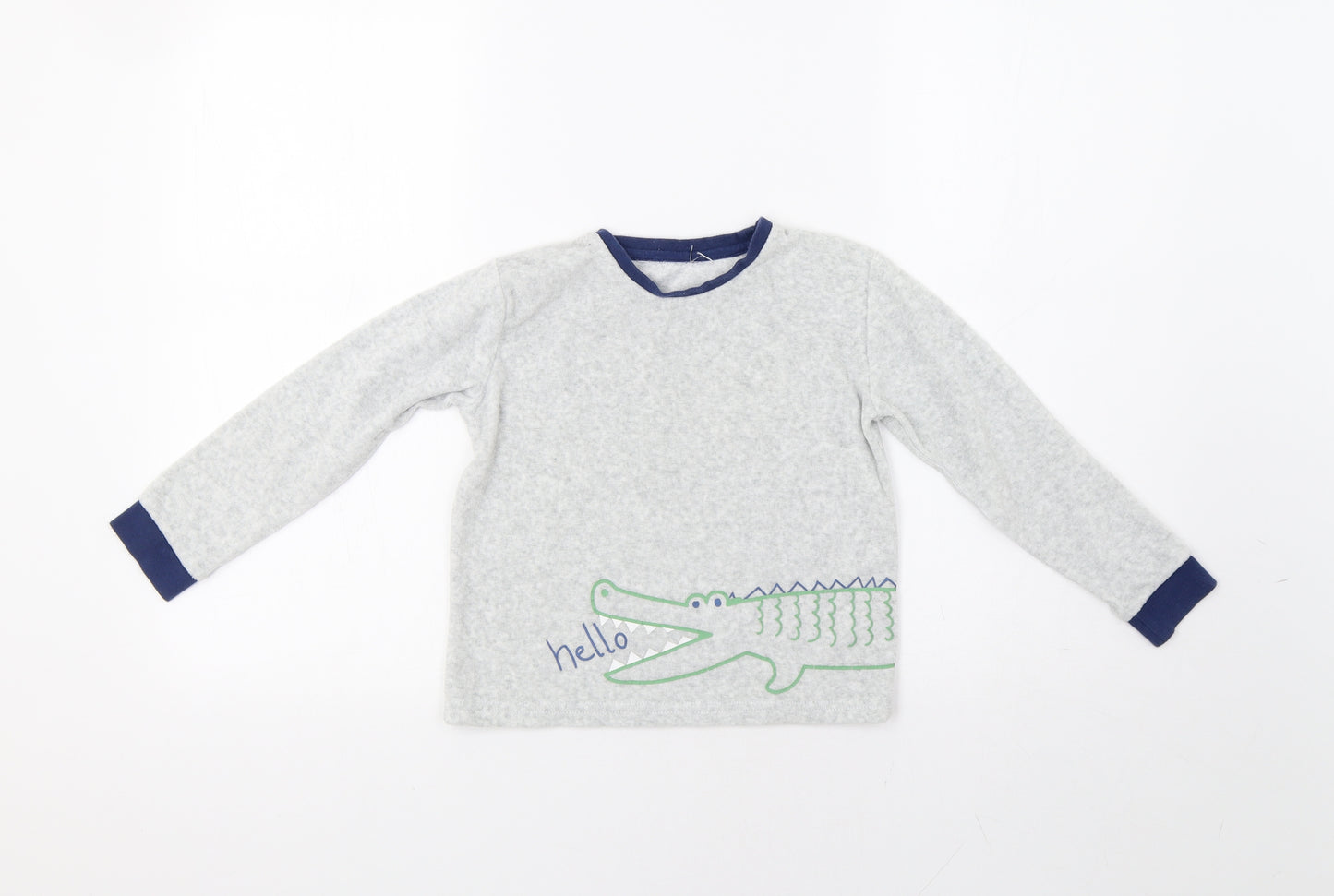 Preworn Boys Grey   Pullover T-Shirt Size 4-5 Years  - Crocodile