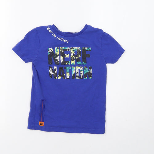 NERF Boys Blue Camouflage  Pullover T-Shirt Size 5-6 Years