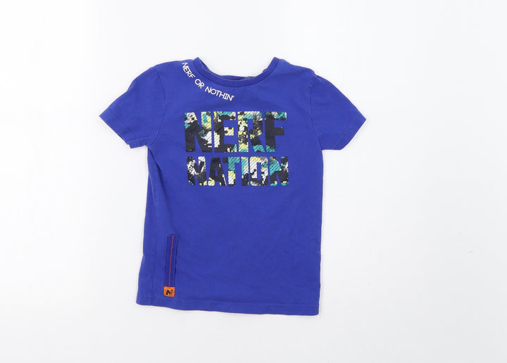 NERF Boys Blue Camouflage  Pullover T-Shirt Size 5-6 Years