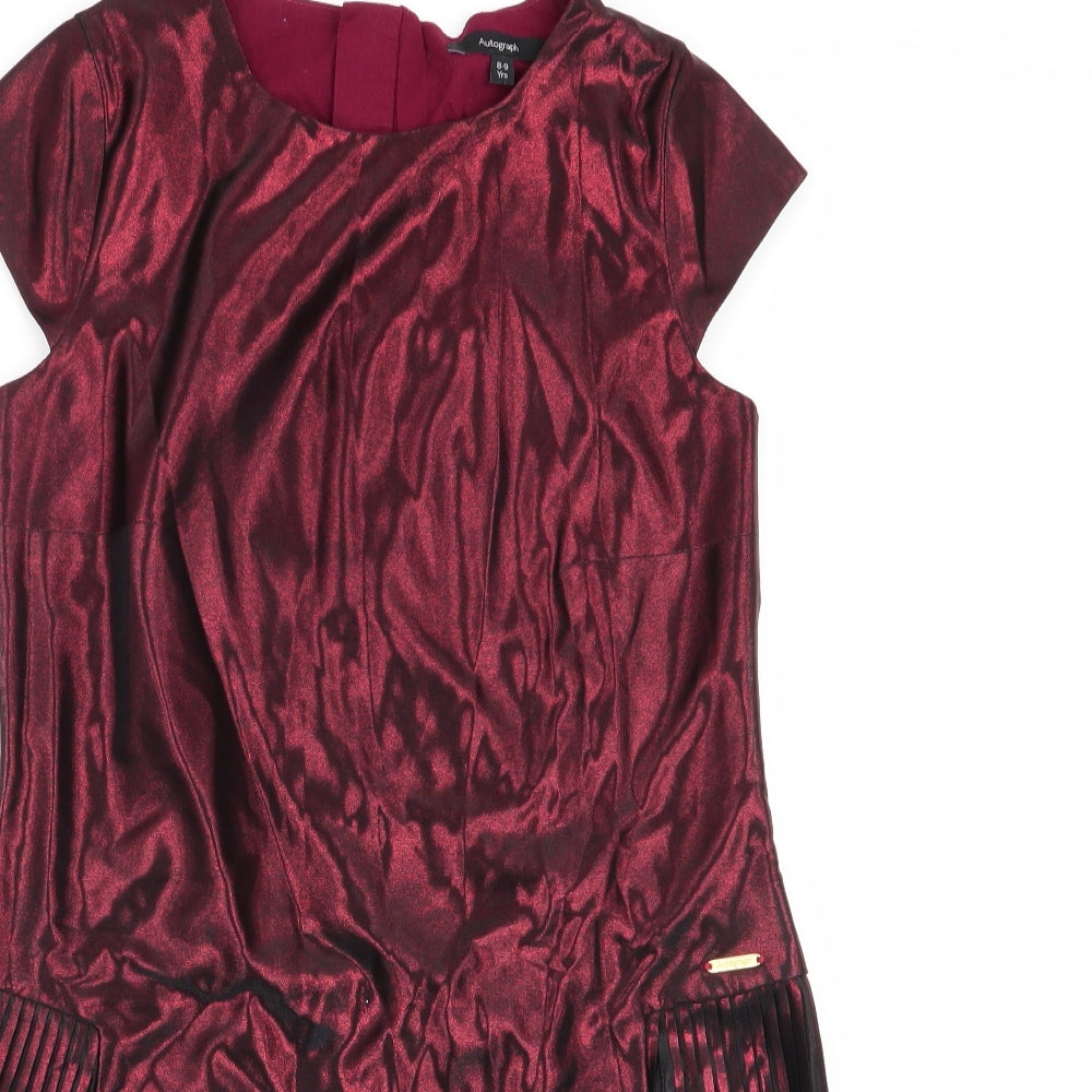 Autograph Girls Brown   Shift  Size 8-9 Years  - Shimmer Effect