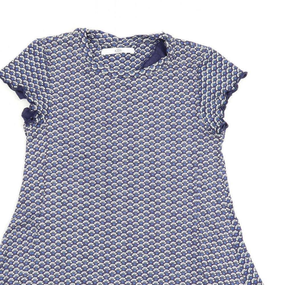 Marks and Spencer Girls Blue Floral  Fit & Flare  Size 8-9 Years