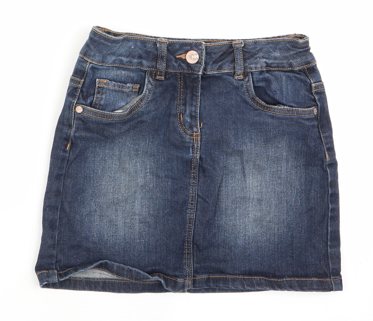 Nutmeg Girls Blue   A-Line Skirt Size 8-9 Years - Denim Skirt