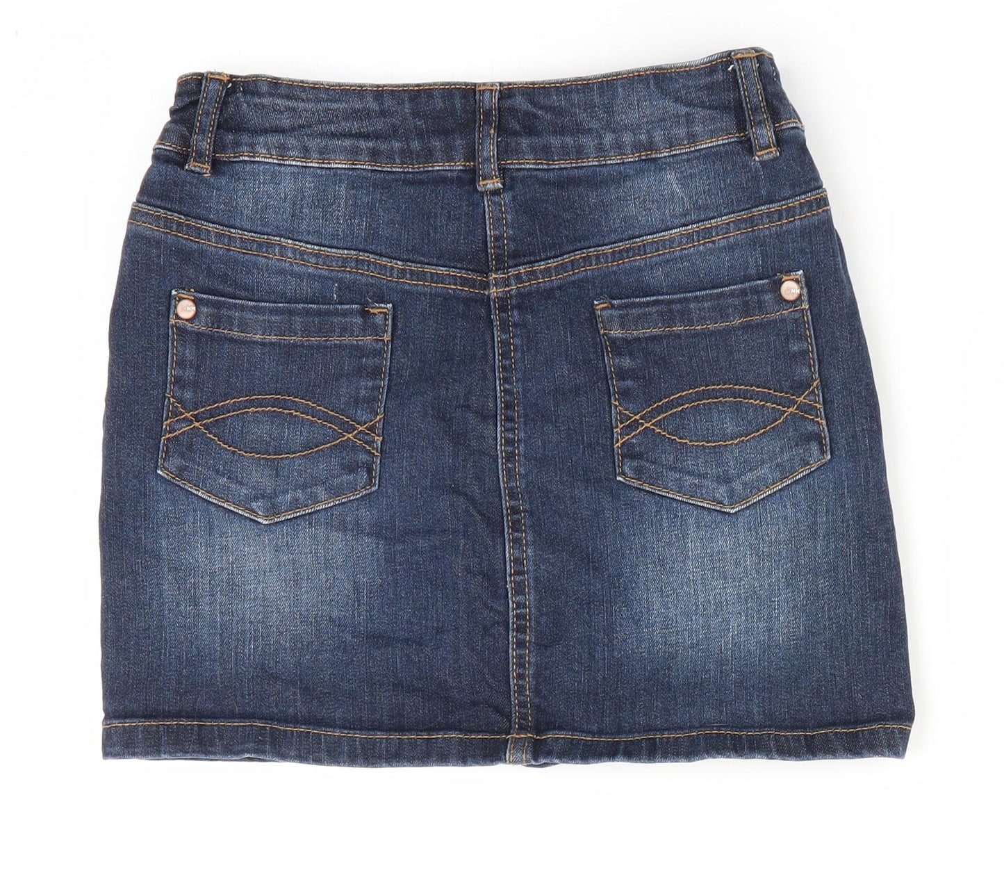 Nutmeg Girls Blue   A-Line Skirt Size 8-9 Years - Denim Skirt