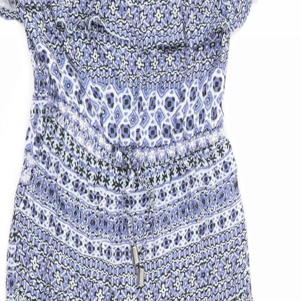 Young Dimension Girls Blue Floral  Jumpsuit One-Piece Size 8-9 Years