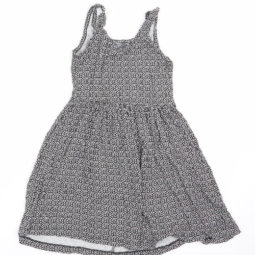 Primark Girls Black Floral  Tank Dress  Size 8-9 Years