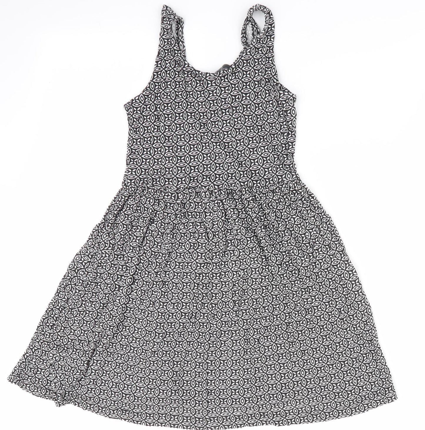Primark Girls Black Floral  Tank Dress  Size 8-9 Years