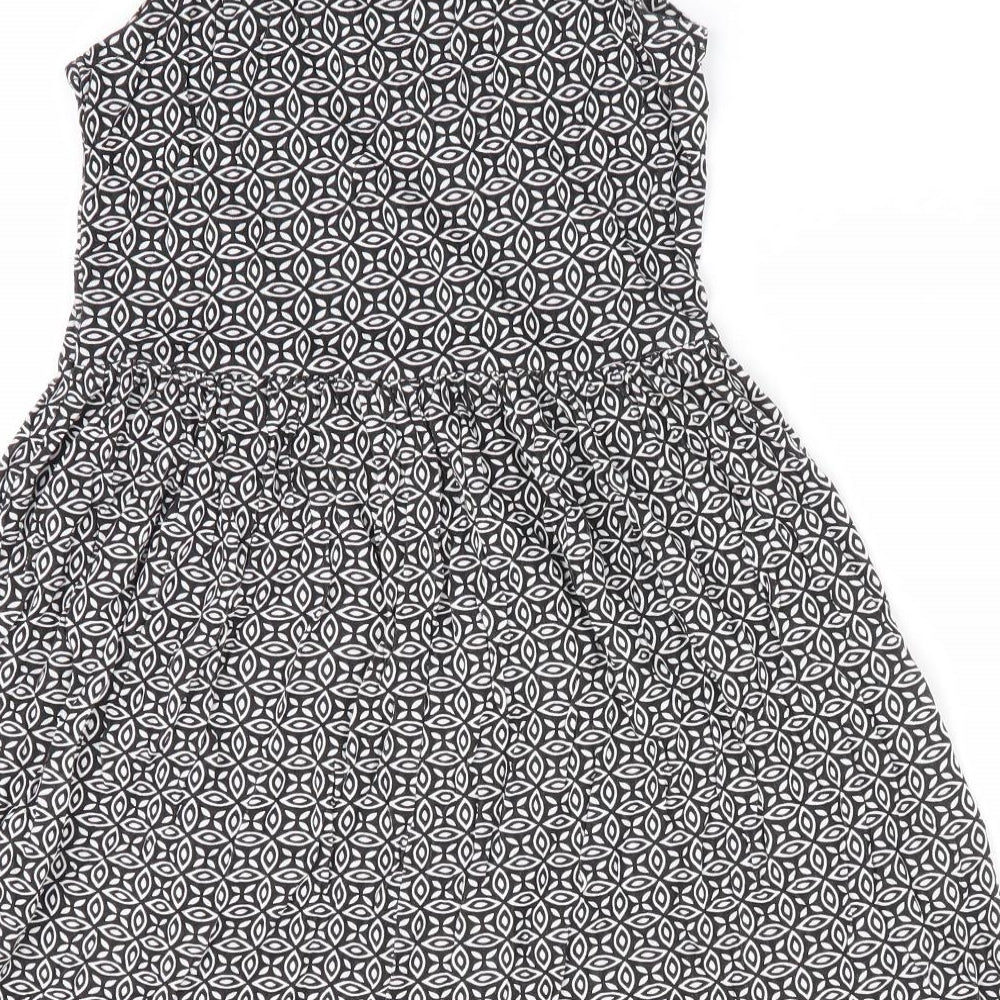 Primark Girls Black Floral  Tank Dress  Size 8-9 Years