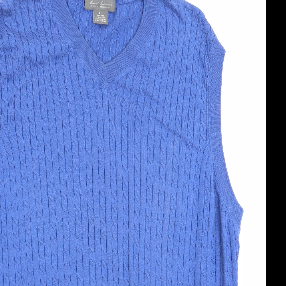 Daniel Cremieux Mens Blue   Vest Jumper Size XL