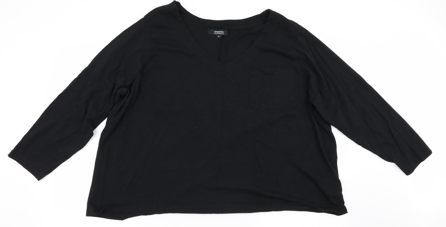 Simply Be Womens Black   Basic T-Shirt Size 28