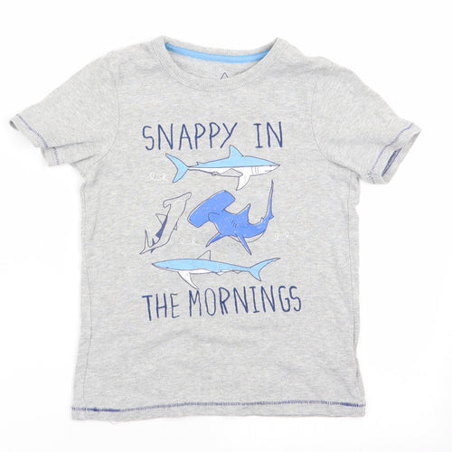 Mothercare Boys Grey Animal Print   Pyjama Top Size 6-7 Years  - Snappy in the Mornings