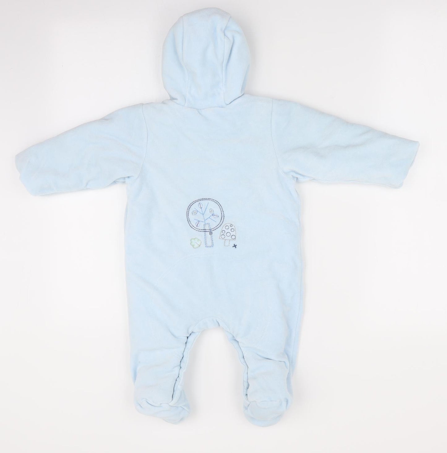 Marks and Spencer Boys Blue Animal Print   Snowsuit Size 3-6 Months