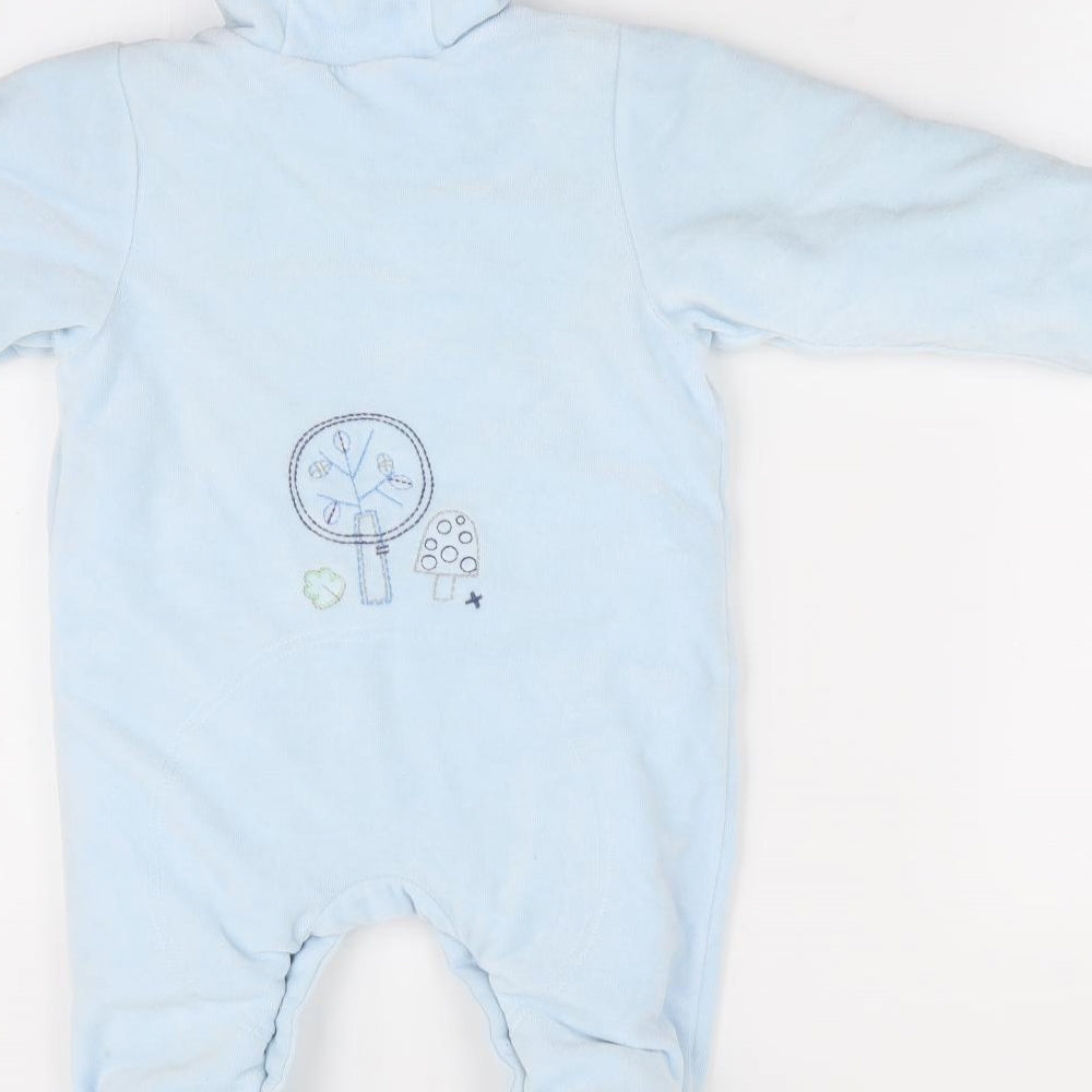 Marks and Spencer Boys Blue Animal Print   Snowsuit Size 3-6 Months