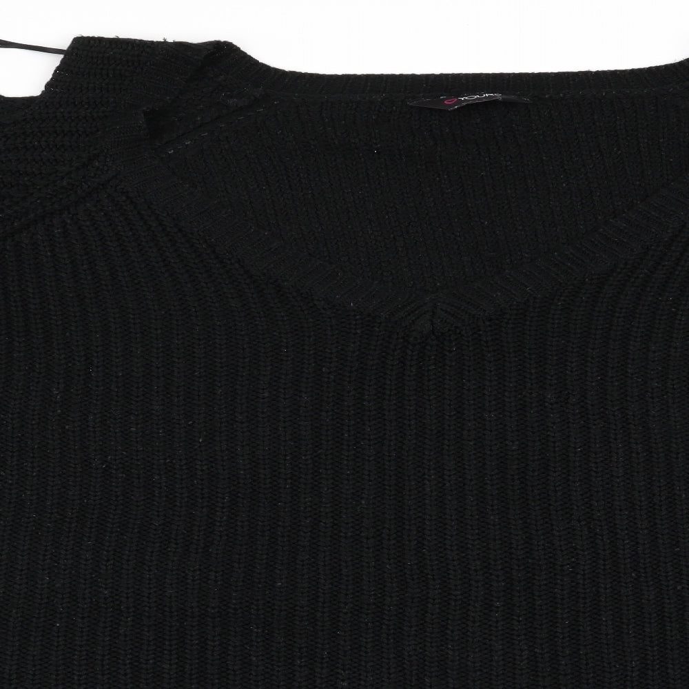 Love Yours Womens Black   Pullover Jumper Size 26  - Cut out shoulders